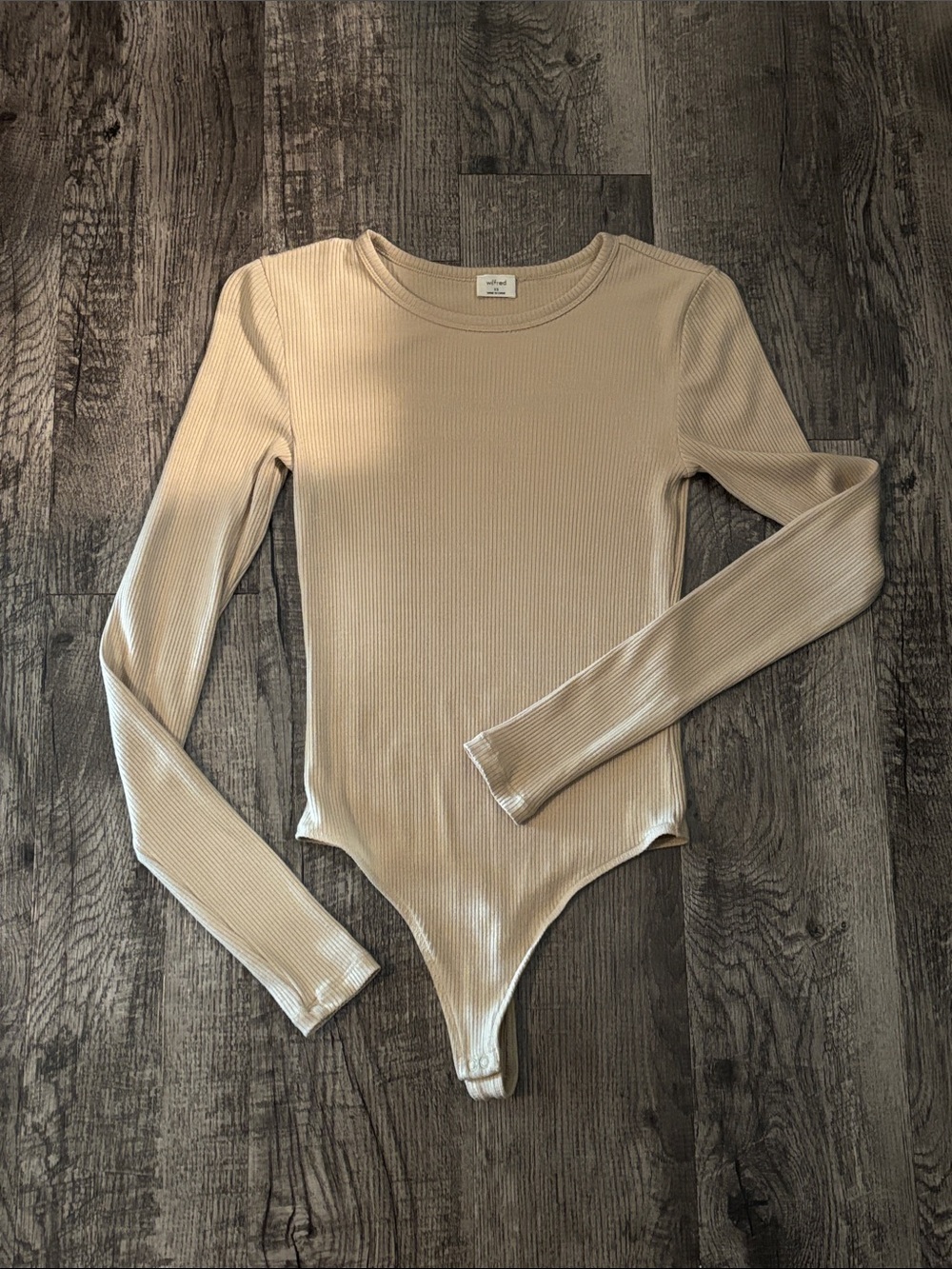 Wilfred Ribbed Crew-Neck Bodysuit - Cream - Size XSmall